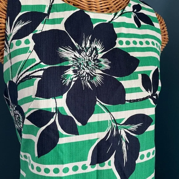 Eliza J Sleeveless Knee Length Striped Dress. Summer Colors. Size 6. 97% cotton - Picture 2 of 11